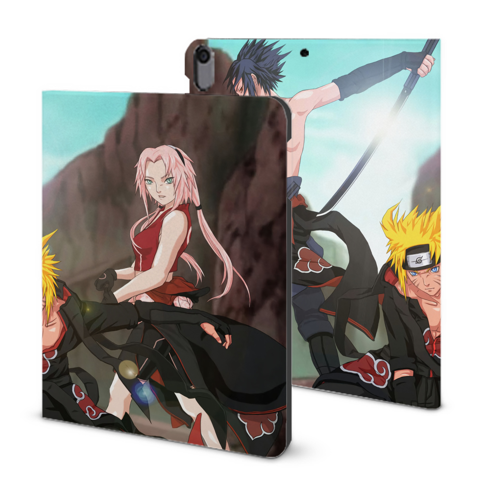 （画像用） NARUTO -ナルト- NARUTO -ナルト- 疾風伝 IPad ケース ブック型 PUレザー TPU 耐衝撃 軽量 薄型 ペン収納なし 全面保護 IPad 各モデル対応
